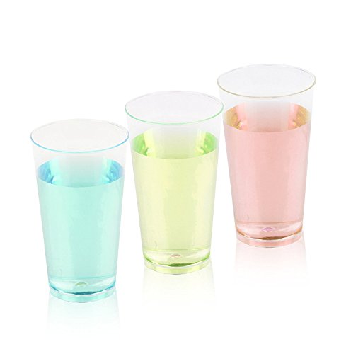 Zappy Elegant Disposable Plastic Straight Wall Shooter Glasses 3 Oz: Clear Pack of 50 Tumblers - Tasting Sample Dessert Shooters Champagne Wine Beer Shot Glass Parfait Souffle Jello Tumbler Party Cups