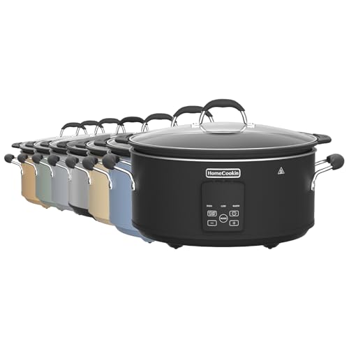 HOMECOOKIN Slow Cooker, Extra Large 10 Quart Programmable Slow Cookers with Timer, Dishwasher Safe Glass Lid & Crock, Kitchen Appliance for Families and Gatherings, Olive