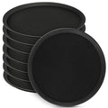 Lallisa 8 Pcs 16'' Large Restaurant Serving Trays with Rubber Lined Plastic Non Slip Tray Non Skid Round Serving Platter Server Tray for Bar Drink, Cafeteria Food, Coffee, Table, Hotel, Party, Black