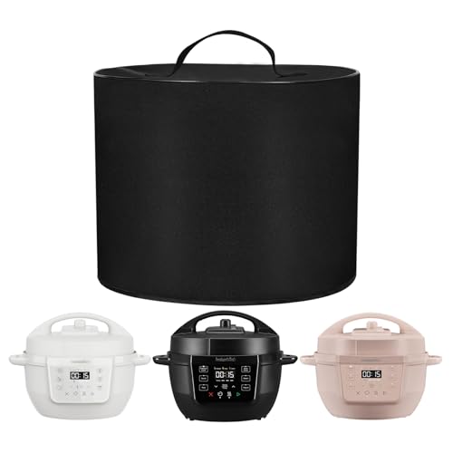 Cooker Dust Cover Heavy Duty Nylon Waterproof Cooker Cover Case for RIO Mini 7-in-1 Multi-Cooker, Pressure Cooker, Slow cook, Sauté, Steam, Rice Maker,4QT (Black)