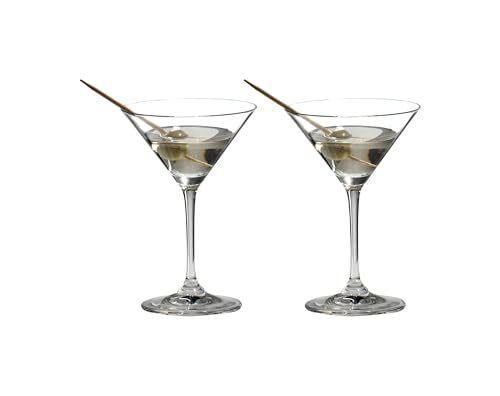 Riedel Vinum Martini Glasses - Crystal Glass, Dishwasher Safe, 2-Piece Set - Essential Home Bar Glassware 6416/77