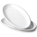 DOWAN 16" Serving Platters, Serving Platters for Wedding, Large Oval Porcelain Serving Tray for Entertaining, Dinner Platters for Serving Food Appetizers Meat, Serving Dishes for Parties, Set of 2