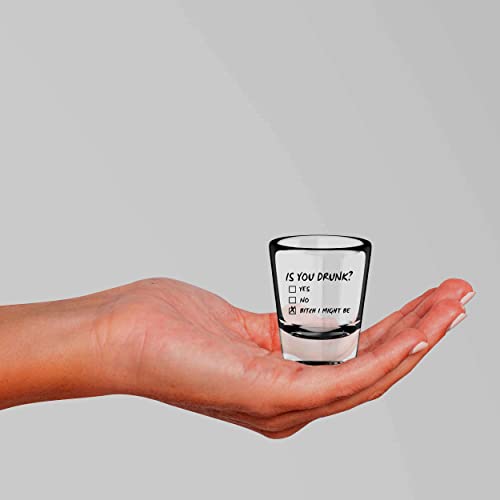 LitGifts Is You Drunk Design, Funny Shot Glasses for Adults, Drinking Gifts for Women or Men, Hilarious Inappropriate Stuff for Friends, Made in USA 1.75 Ounce Dishwasher Safe