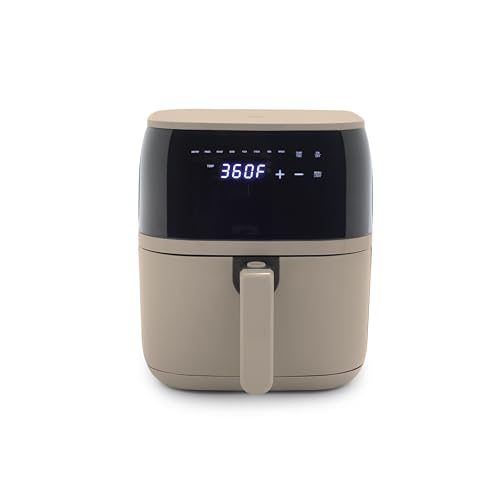 GreenLife Compact Electric Air Fryer Oven, 5.3 QT, PFAS-Free Ceramic Nonstick Drawer, 8 One Touch Digital