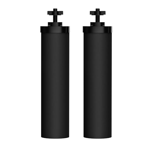 Waterdrop Black Water Filter, Replacement for Berkey®, Purewell®, ProOne®, BB9-2® Carbon Filters, Waterdrop Gravity Water Filter System, NSF/ANSI 42&372 Certified Water Filter, 2 Pack