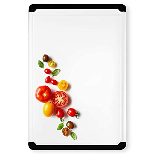 Extra Large Plastic Cutting Board for Kitchen - 18 Inch Dishwasher Safe Cutting Board, Reversible Chopping Board with Juice Groove + Non Slip Feet for Meat, Fruit, Vegetables, Meal Prep by Belwares