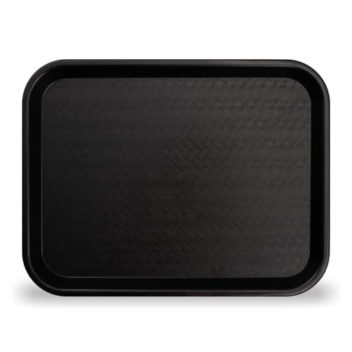 Carlisle FoodService Products Café Cafeteria Tray, Fast Food Tray for Restaurant or Commercial Use, Polypropylene, 356 x 457 Mm, 1 Count, Black