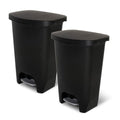 Glad 13 Gallon Trash Can with Clorox Odor Protection, 2 Pack | Plastic Kitchen Waste Bin | Hands Free with Step On Foot Pedal and Garbage Bag Rings, Black