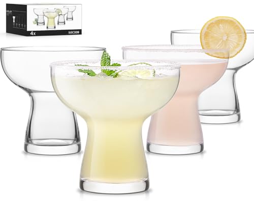 LUNA & MANTHA Martini Glasses, Martini Cocktail Glasses for Margarita, Manhattan, Cosmopolitan, Espresso, Home Bar, Evening Parties, Birthdays, Housewarming Gift,Set of 4 10oz