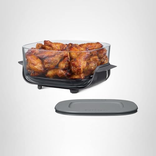 Ninja 4-QT CleanCrisp™ Glassware Container with Storage lid, Compatible with Ninja Crispi FN101 & AS101 Series, Microwave, Freezer & Dishwasher Safe, PFAS & PTFE Free Glass, XSKSFN4QT