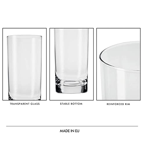 Krosno Highball Glasses, Set of 6, 11.8 oz, Blended Collection, Crystal Glass, Perfect for Everyday, Multipurpose Glasses, Dishwasher Safe, Made in Europe