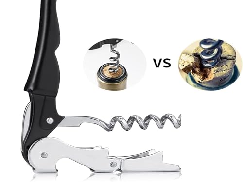 Kit-Home Professional Waiter Corkscrew Wine Openers Set (4 PCS),Upgraded with Heavy Duty Stainless Steel Hinges Wine Key for Restaurant Waiters, Sommelier, Bartenders