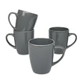 Coupe Stoneware Set of 4 Coffee Mugs, Dark Gray