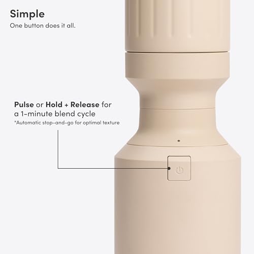 Beast Mighty 850 Stainless Steel | Compact Personal Blender | Extra Vessels | Keeps Blends Cold | Smoothies, Shakes, Sauces, Dips | Portable Straw Caps and Lids | 850W (Sand)