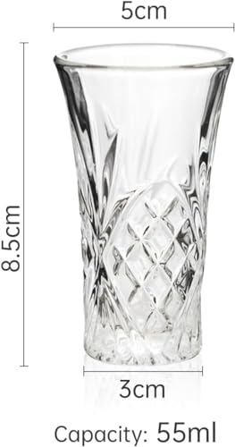 BCnmviku 2Pack Shot Glasses 65ML/2.2OZ Tequila Glasses Heavy Base Cordial Glasses