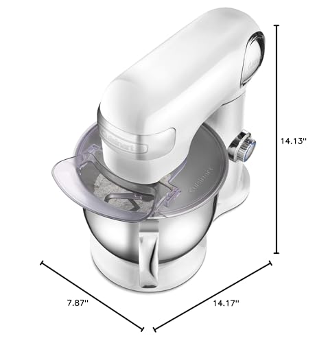 Cuisinart SM-50FR 5.5-Quart Stand Mixer, Brushed Chrome, White (Renewed)