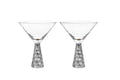American Atelier Daphne Martini Glasses | Set of 2 | Hammered Metal Design | 9-Ounce Capacity | Elegant Cocktail Barware for Martini or Cosmopolitan (Silver)