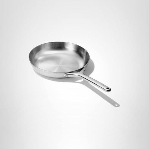 Caraway Stainless Steel Fry Pan (2.7 qt, 10.5") - 5-Ply Stainless Steel Pan - Oven Safe & Stovetop Agnostic - Non Toxic, PTFE & PFOA Free