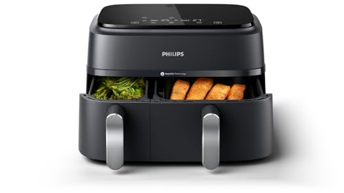 Philips Dual Basket Air Fryer 3000 Series, 8-in-1 functions, 9.5 Quarts Airfryer, 2 Drawers, Auto-sync Cooking