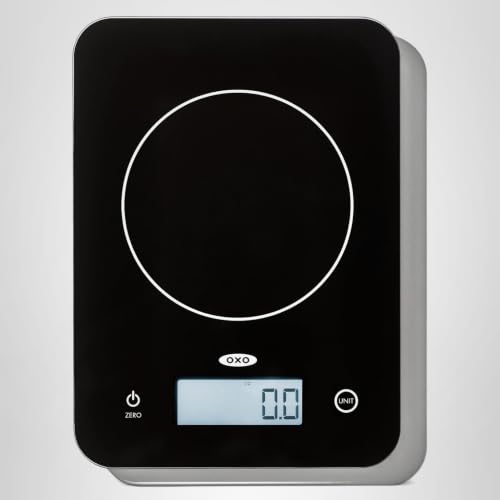 OXO Good Grips 11lb/5kg Everyday Glass Food Scale, Gram Scale for Meal Prep