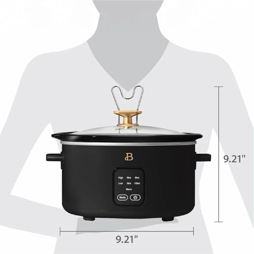 4-Qt Digital Slow Cooker with Smart Touch Screen, Removable Pot, Timer Presets, Ideal for Small Families
