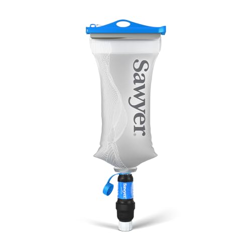 Sawyer Squeeze Water Filtration System, Cnoc Premium 2 Liter Bladder, Clear