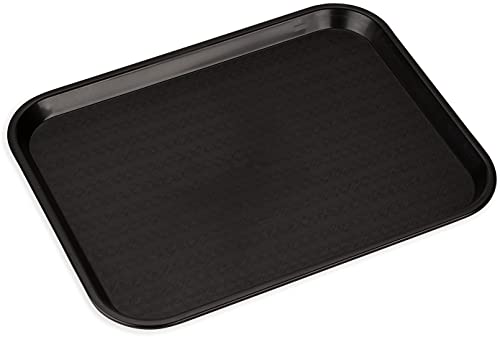 Carlisle FoodService Products Café Cafeteria Tray, Fast Food Tray for Restaurant or Commercial Use, Polypropylene, 356 x 457 Mm, 1 Count, Black