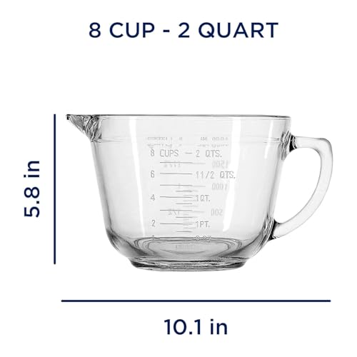 Anchor Hocking Batter Bowl, 2 Quart Glass Mixing Bowl