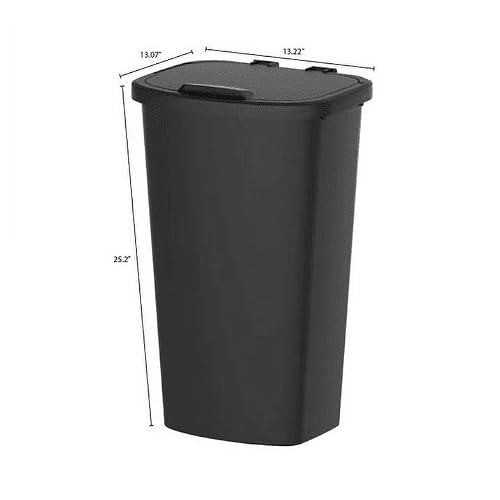 Kitchen Trash can, 11 gallons, Black, Plastic, flip-top, Suitable for Kitchens, bathrooms, and Offices.
