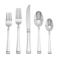 Mikasa Harmony 45-Piece Silverware Set, 18/10 Stainless Steel Cutlery for 8, Includes Forks, Knives, Spoons, and 5-Piece Serving Utensils Set