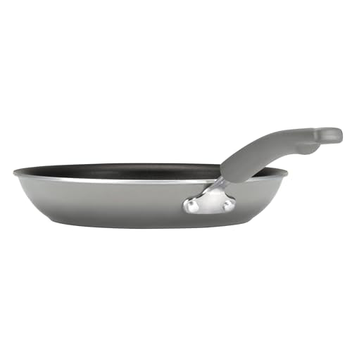Rachael Ray Cookware Classic Brights Hard Enamel Aluminum Nonstick Cookware Set, 14-Piece, Sea Salt Gray