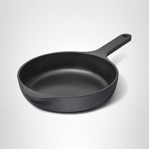 Caraway Cast Iron Skillet - 8” Enameled Cast Iron Pan With 3 Layer Enamel Coating - No Seasoning Required - Compatible With All Stovetops - Free From Forever Chemicals - Charcoal