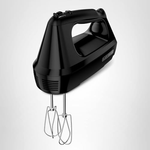 6-Speed Easy Storage Hand Mixer with 5 Attachments & Storage Case, Black