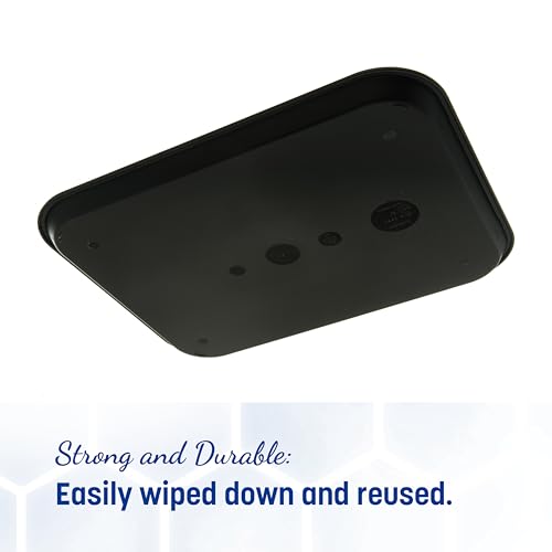 Carlisle FoodService Products Café Cafeteria Tray, Fast Food Tray for Restaurant or Commercial Use, Polypropylene, 356 x 457 Mm, 1 Count, Black