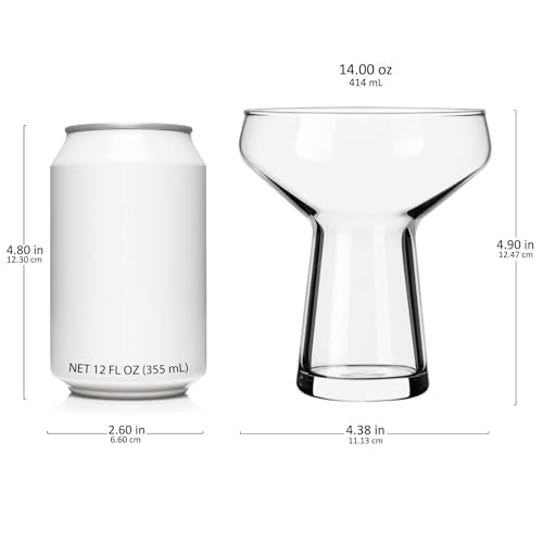 Libbey Stemless Margarita Glasses Set of 4, Classic, Lightweight Mixed Cocktail Glasses Set, Large Margarita Glass Set for Cinco de Mayo, Parties