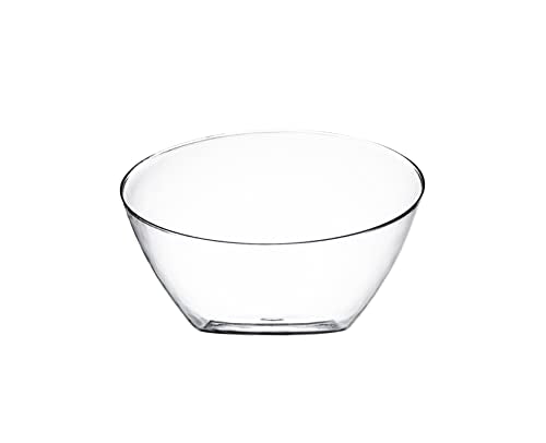 Posh Setting - Clear Plastic Serving Bowls for Party Angled Bowls Disposable Chip Bowls Candy Bowls for Party Table Salad and Fruit Bowls for Buffets Wedding Serving Bowls-Clear, 8 OZ, 5 Pack