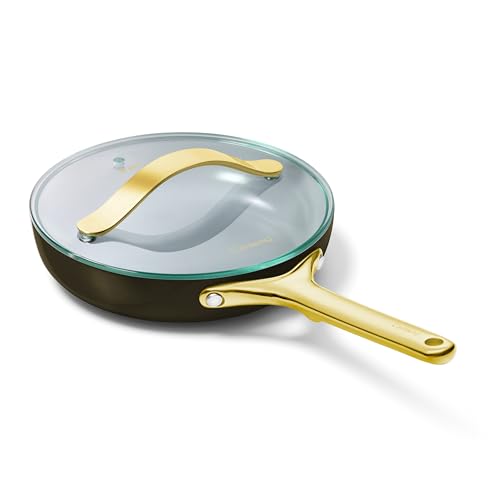 Caraway Nonstick Ceramic Mini Fry Pan With Glass Lid (1.05 qt, 8"), Non Toxic, PTFE & PFOA