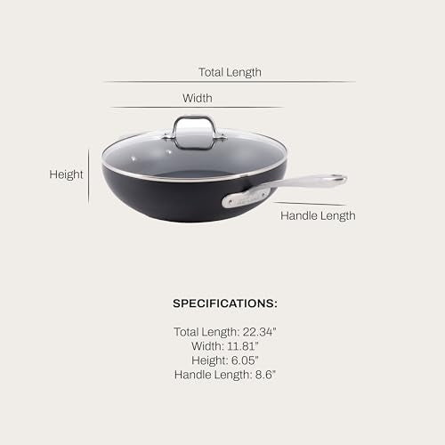 All-Clad HA1 Expert Cookware, Nonstick Chef's Pan with Lid, 12 inch