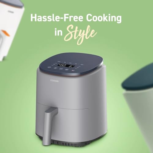 Cosori Air Fryer 4 Qt, 7 Cooking Functions Airfryer, 150+ Recipes on Free App, 97% less fat Freidora de Aire, Dishwasher-safe, Designed for 1-3 People, Lite 4.0-Quart, Smart, Light Gray