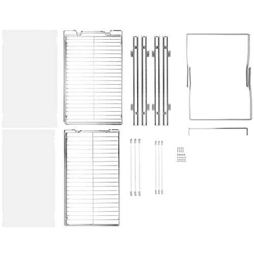 VEVOR Pull Out Cabinet Organizer, 14" Wx21.2 Dx15.2 H Heavy 2 Tier Duty Slide Out Pantry Shelves, Chrome-Plated Steel Roll Out Drawer for Under Sink, 15.5" Wx22.5 Dx19 H Install Size for Cabinet