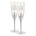 Lenox True Love Personalized Wedding Champagne Flutes, Set of 2 Custom Engraved Champagne Glasses, Accessories and Gifts for Bride and Groom