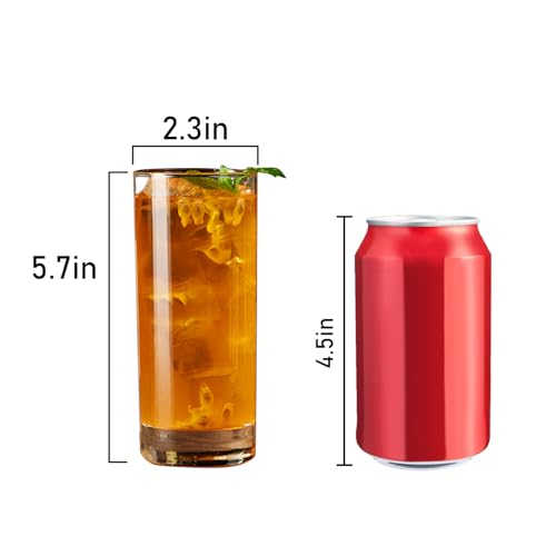 PARACITY Highball Glasses Set of 4, Drinking Glasses 10 Oz, Clear Glass Cups, Tall Tumbler Water Glasses, Glassware Set for Cocktail, Coffee, Mojitos