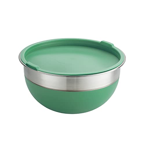 Tramontina 10 Pc Covered Stainless Steel and Silicone Mixing Bowl Set (Mint Green)