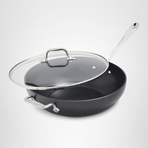 All-Clad HA1 Hard Anodized Nonstick Chef's Pan,12 Inch Induction Oven Broiler Safe 500F, Lid Safe 350F Pots and Pans, Cookware Black
