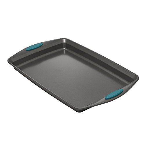 Rachael Ray Yum-o! Nonstick Bakeware Oven Lovin' Baking Pans Set, 10-Piece, Gray and Marine Blue