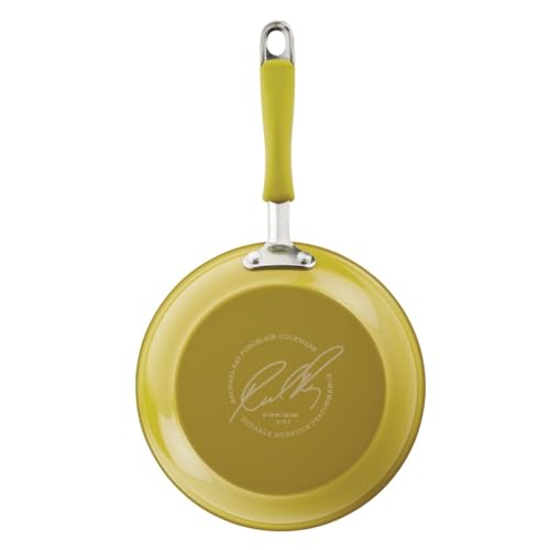 Rachael Ray Cucina Nonstick Cookware Pots and Pans Set, 12 Piece, Lemongrass Green