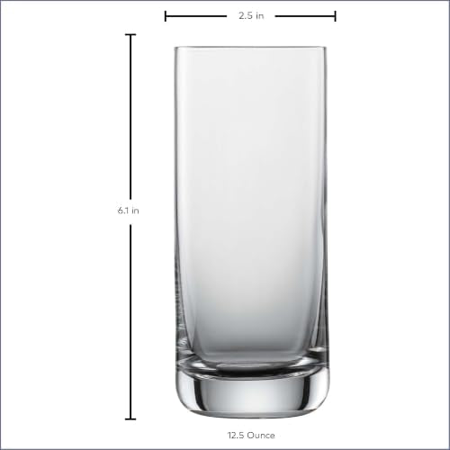 SCHOTT ZWIESEL Convention Longdrink Glass(Set of 6), Iced Beverage Glasses for Cocktails, Dishwasher-Safe Machine-Made Tritan Crystal Glasses, Made in Germany (12.5 Ounce)