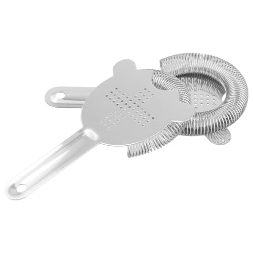 HEIHAK 10 PCS Cocktail Strainer Bulk, 3.9 X 6.5 Inch Stainless Steel Bar Strainer, Bar Tools Drink Strainer for Home and Professional Bartenders