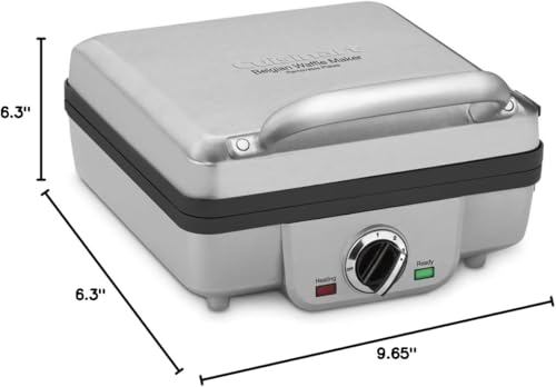 Cuisinart Belgian Waffle Maker with Pancake, Nonstick Plates, 6 Browning Levels, Ready Indicator Lights, Temperature Control, Deep Waffle Pockets, Brushed Stainless, WAF-300NAS