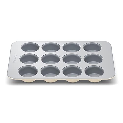 Caraway Non-Stick Ceramic 12-Cup Muffin Pan, Naturally Slick Ceramic Coating, Non-Toxic, PTFE & PFOA